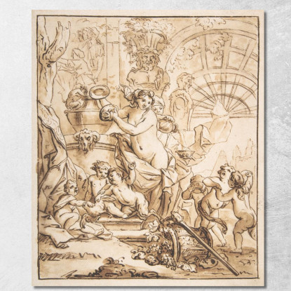 Scena Baccanale Con Ninfe E Putti Gerard de Lairesse gdl7 quadro stampato su tela