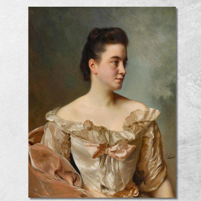 Ritratto Di Una Dama In Rosa Gustave Jean Jacquet gjj5 quadro stampato su tela