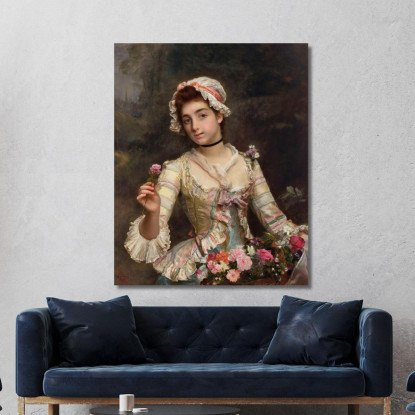 La Fioraia Gustave Jean Jacquet gjj13 quadro stampato su tela