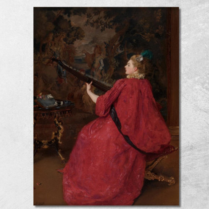 La Musicista Gustave Jean Jacquet gjj16 quadro stampato su tela