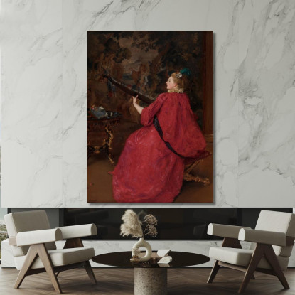 La Musicista Gustave Jean Jacquet gjj16 quadro stampato su tela