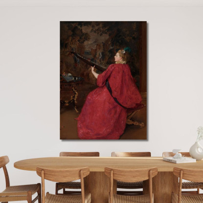 La Musicista Gustave Jean Jacquet gjj16 quadro stampato su tela