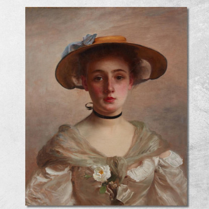 Ritratto Di Una Giovane Donna Gustave Jean Jacquet gjj19 quadro stampato su tela