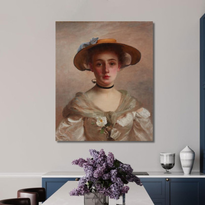Ritratto Di Una Giovane Donna Gustave Jean Jacquet gjj19 quadro stampato su tela
