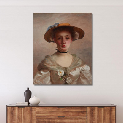 Ritratto Di Una Giovane Donna Gustave Jean Jacquet gjj19 quadro stampato su tela