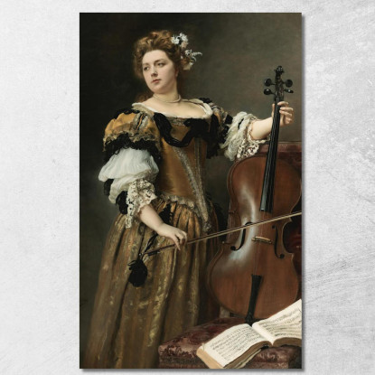 La Violoncellista Gustave Jean Jacquet gjj21 quadro stampato su tela