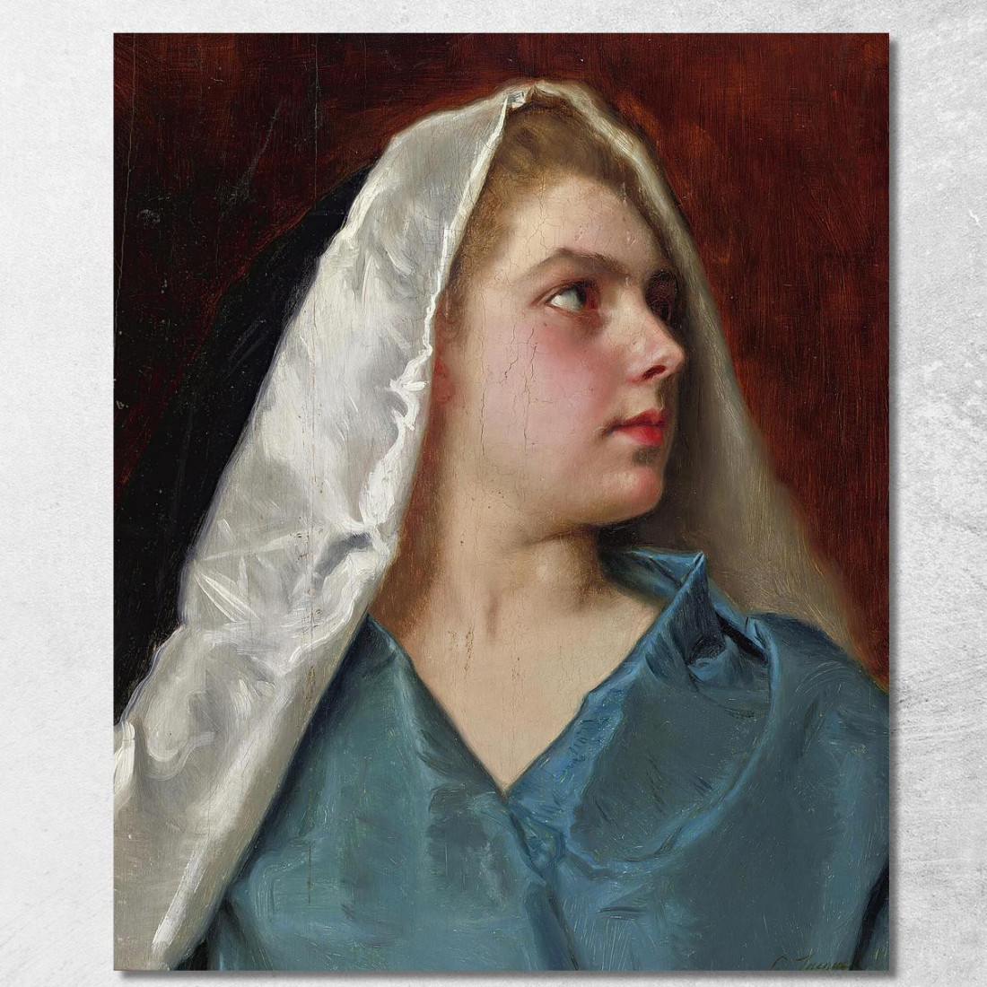 Donna Con Mantello Gustave Jean Jacquet gjj27 quadro stampato su tela