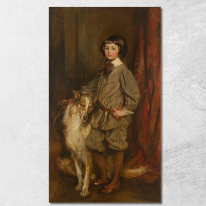 Meredith ('Bunny') Howland Pyne Con Il Suo Cane Hector James Jebusa Shannon jjs13 quadro stampato su tela