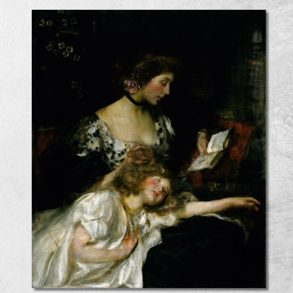 Madre E Figlio (Lady Shannon E Kitty) James Jebusa Shannon jjs15 quadro stampato su tela