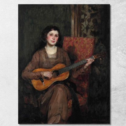 Ritratto Di Florence Shannon Moglie Dell'Artista James Jebusa Shannon jjs26 quadro stampato su tela