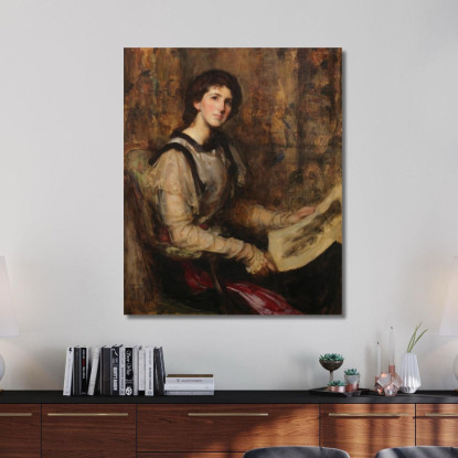 Ritratto Di Mrs. Senior (Nata Hammersley) James Jebusa Shannon jjs28 quadro stampato su tela