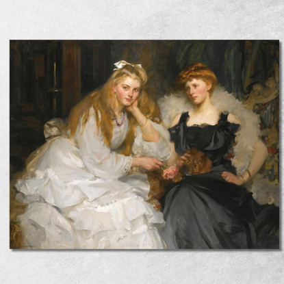 Ritratti Di Lorna E Dorothy Bell Figlie Del Sig. W. Heward Bell James Jebusa Shannon jjs30 quadro stampato su tela