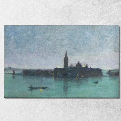 San Giorgio Maggiore Dalla Laguna Al Chiaro Di Luna Venezia James Jebusa Shannon jjs32 quadro stampato su tela