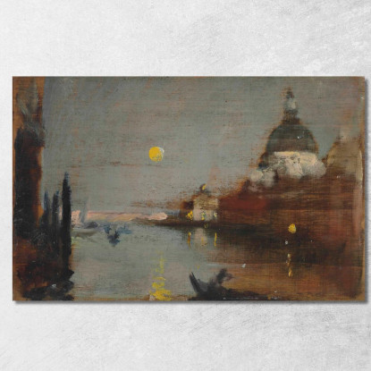 Santa Maria Della Salute Dal Canal Grande Con Luna Piena Venezia James Jebusa Shannon jjs35 quadro stampato su tela