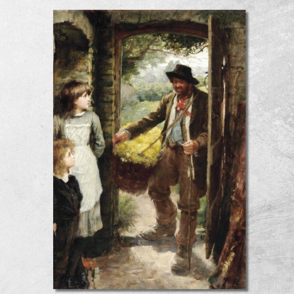 La Raccoglitrice Di Primule James Jebusa Shannon jjs38 quadro stampato su tela