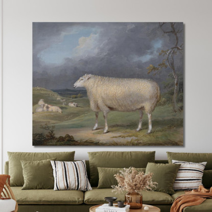 Una Pecora Border Leicester James Ward jwr1 quadro stampato su tela