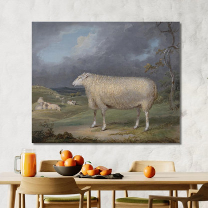 Una Pecora Border Leicester James Ward jwr1 quadro stampato su tela