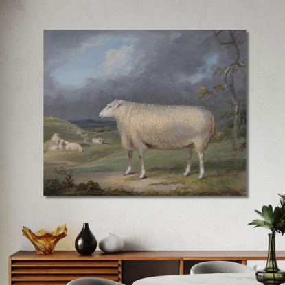 Una Pecora Border Leicester James Ward jwr1 quadro stampato su tela