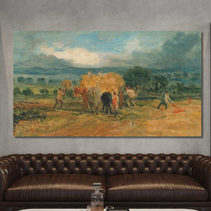 Scena Di Raccolto Con Lavoratori Che Caricano Il Fieno Su Un Carro Agricolo James Ward jwr3 quadro stampato su tela