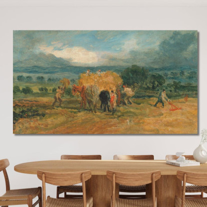 Scena Di Raccolto Con Lavoratori Che Caricano Il Fieno Su Un Carro Agricolo James Ward jwr3 quadro stampato su tela