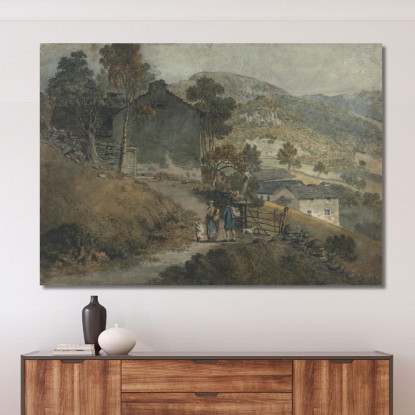 Paesaggio Con Cottage E Figure James Ward jwr23 quadro stampato su tela