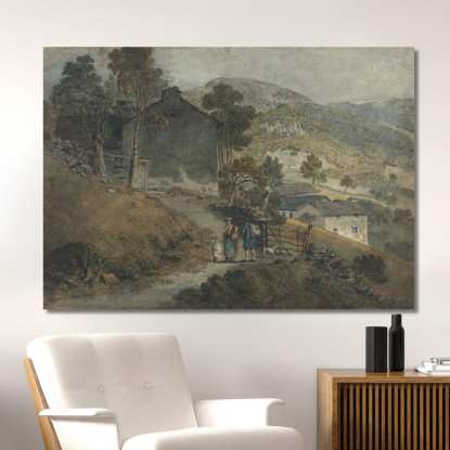 Paesaggio Con Cottage E Figure James Ward jwr23 quadro stampato su tela