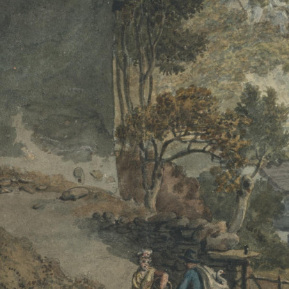 Paesaggio Con Cottage E Figure James Ward jwr23 quadro stampato su tela