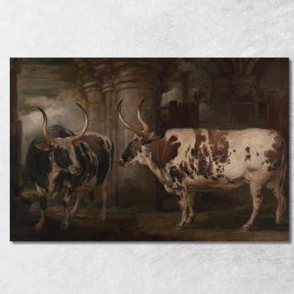 Ritratti Di Due Buoi Straordinari Di Proprietà Del Conte Di Powis James Ward jwr29 quadro stampato su tela
