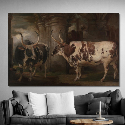 Ritratti Di Due Buoi Straordinari Di Proprietà Del Conte Di Powis James Ward jwr29 quadro stampato su tela