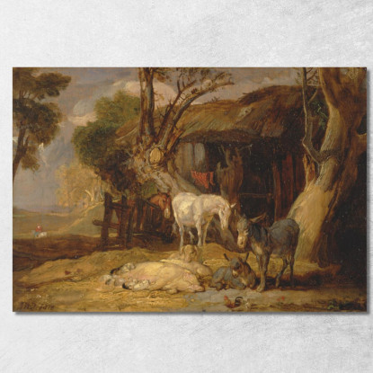 Il Cortile Della Paglia James Ward jwr46 quadro stampato su tela