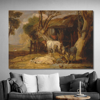 Il Cortile Della Paglia James Ward jwr46 quadro stampato su tela
