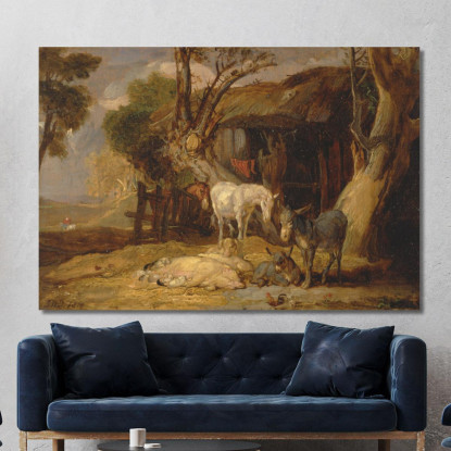 Il Cortile Della Paglia James Ward jwr46 quadro stampato su tela