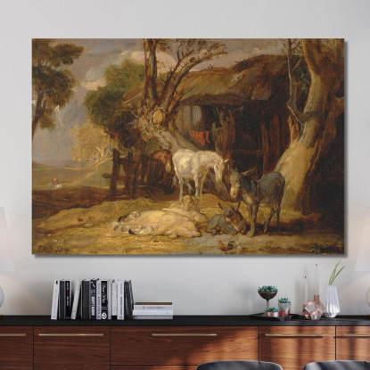 Il Cortile Della Paglia James Ward jwr46 quadro stampato su tela