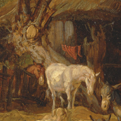 Il Cortile Della Paglia James Ward jwr46 quadro stampato su tela