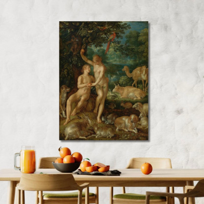 Adamo Ed Eva Joachim Wtewael jwl1 quadro stampato su tela