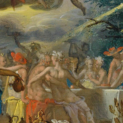 Un Banchetto Degli Dei Joachim Wtewael jwl3 quadro stampato su tela