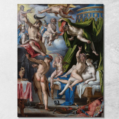 Marte E Venere Sorpresi Da Vulcano Joachim Wtewael jwl11 quadro stampato su tela