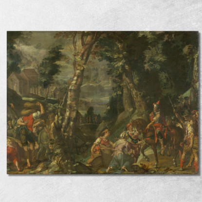 Incontro Tra Davide E Abigail Joachim Wtewael jwl12 quadro stampato su tela