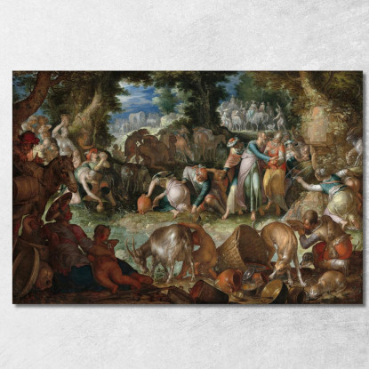 Mosè Colpisce La Roccia Joachim Wtewael jwl13 quadro stampato su tela