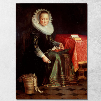 Ritratto Di Eva Wtewael (1607-1635) Joachim Wtewael jwl16 quadro stampato su tela