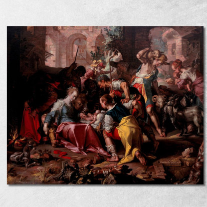 L'Adorazione Dei Pastori Joachim Wtewael jwl18 quadro stampato su tela