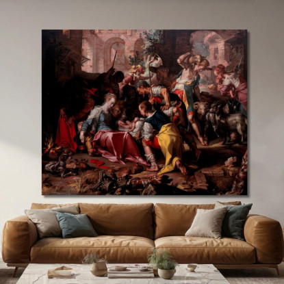L'Adorazione Dei Pastori Joachim Wtewael jwl18 quadro stampato su tela