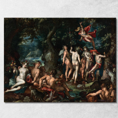 Il Giudizio Di Paride Joachim Wtewael jwl25 quadro stampato su tela