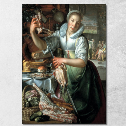 La Cuoca Joachim Wtewael jwl26 quadro stampato su tela