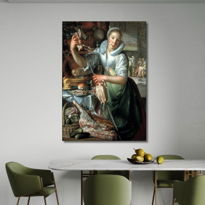 La Cuoca Joachim Wtewael jwl26 quadro stampato su tela