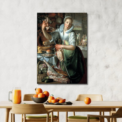 La Cuoca Joachim Wtewael jwl26 quadro stampato su tela