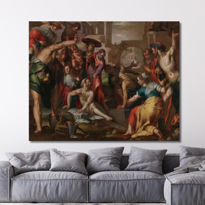La Resurrezione Di Lazzaro Joachim Wtewael jwl28 quadro stampato su tela