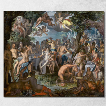 Le Nozze Di Peleo E Teti Joachim Wtewael jwl29 quadro stampato su tela