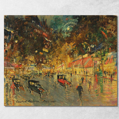 Grandi Boulevard Richelieu-Drouot Konstantin Alexeevich Korovin kak7 quadro stampato su tela