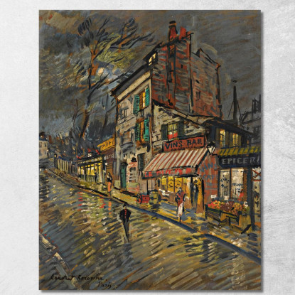 Parigi Di Notte 2 Konstantin Alexeevich Korovin kak16 quadro stampato su tela